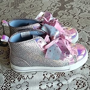 New Nickelodeon Jojo Siwa Girl Size 3 Athletic Hightop Sneaker Shoes Mermaid Bow